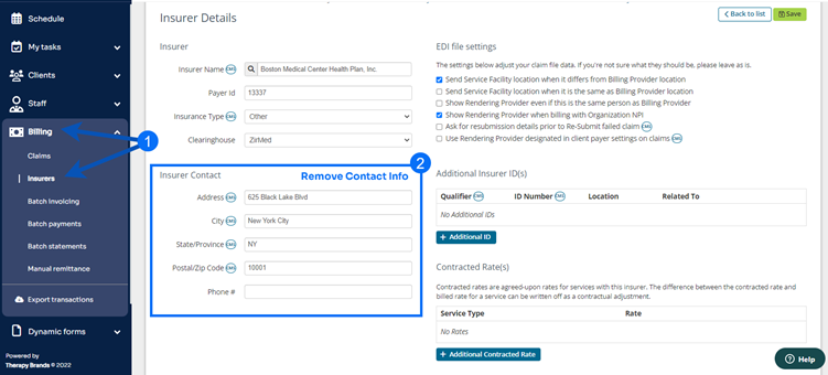 Claim Rejection The Payer Address you are using has been marked